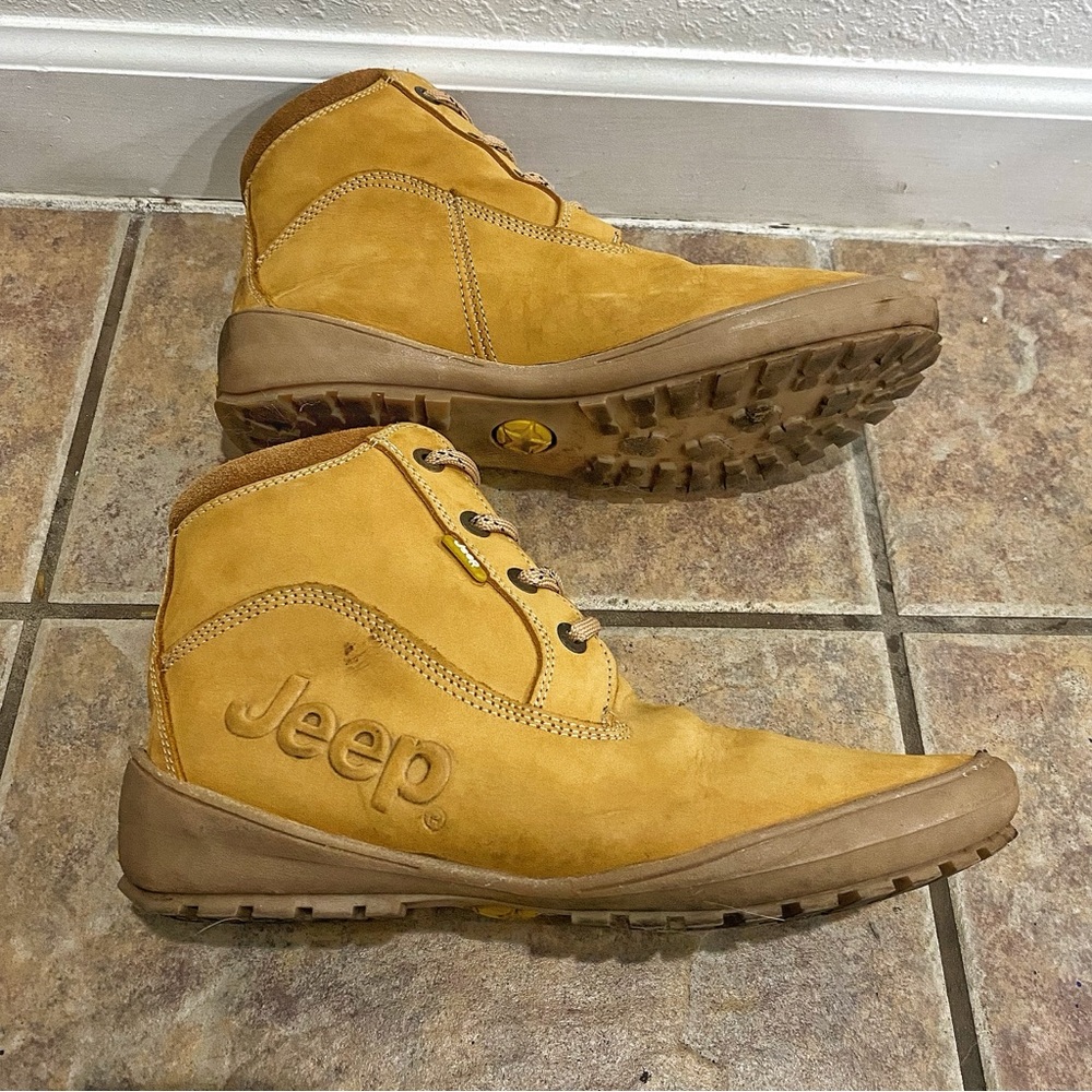 Womens 9 Leather JEEP Hiking Boots Lace Up High